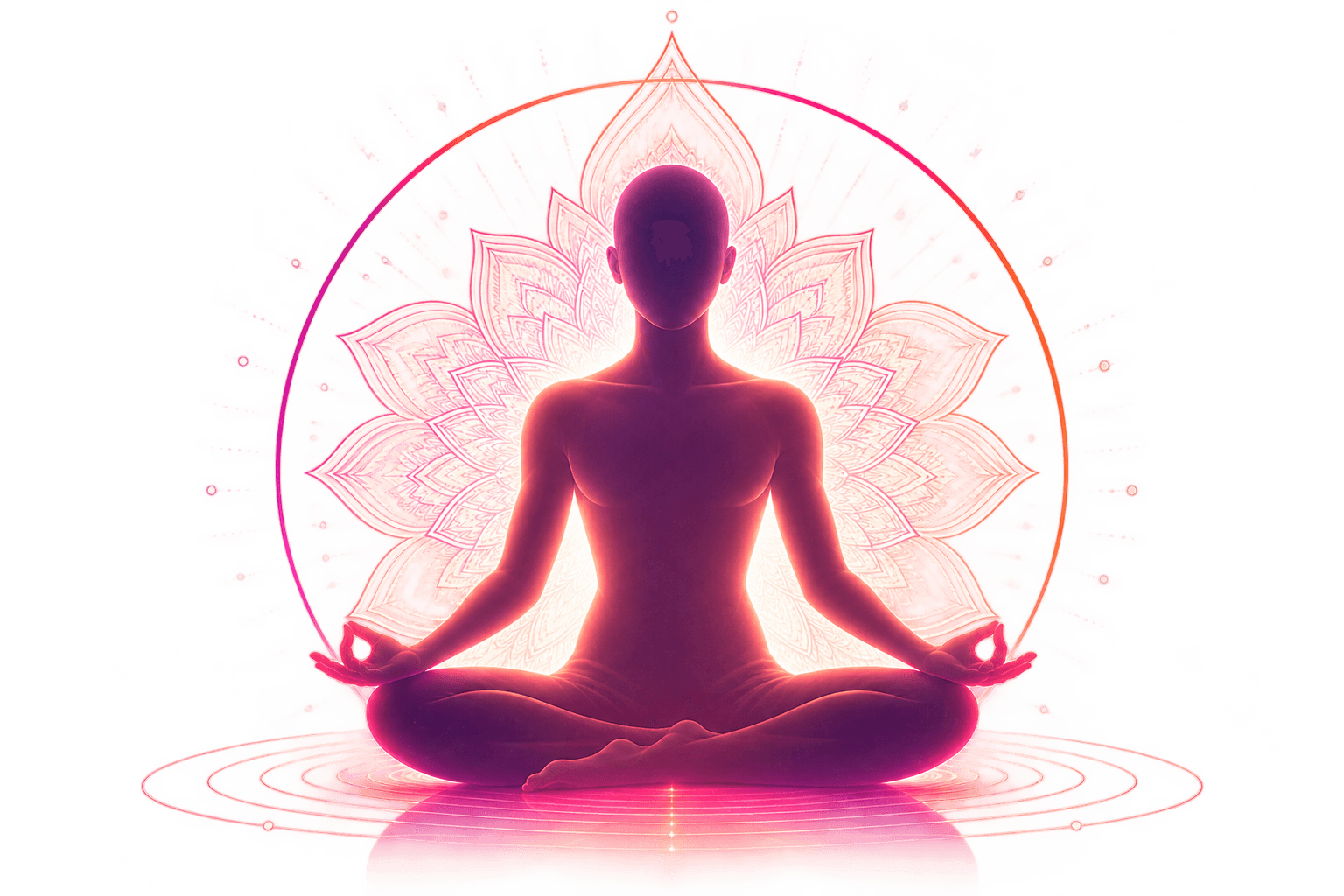 The Sacred Science of Kriya Yoga — Meditating Silhouette and Mandala