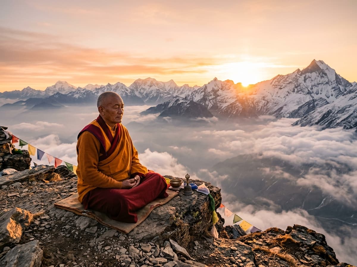 Spiritual Vision - Meditation on Himalayan Peak
